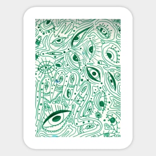 Green eyes Sticker